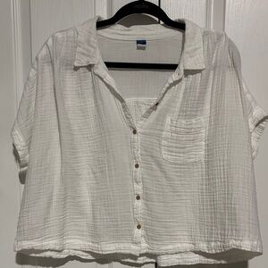 Old Navy White Button-Down Shirt